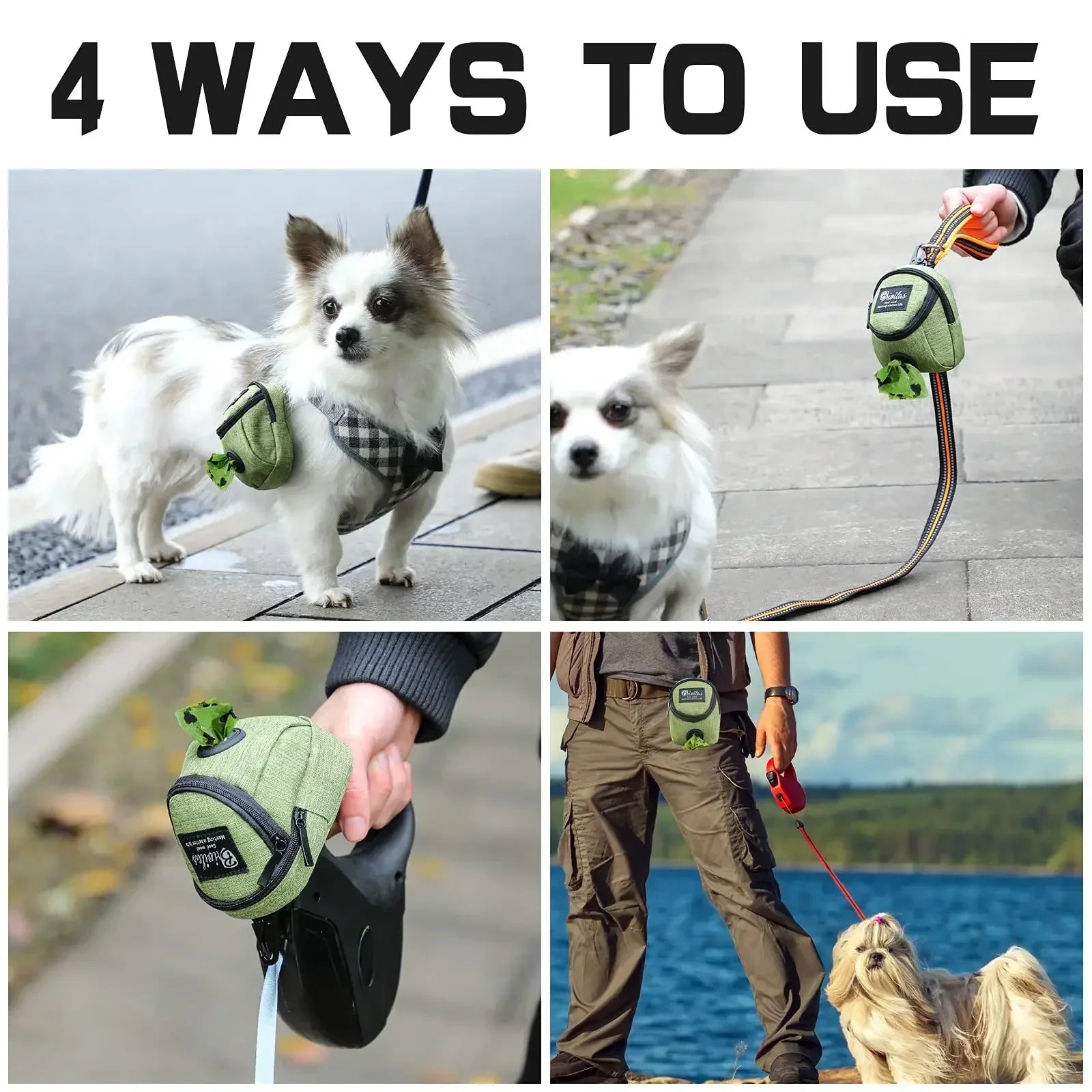 Portable Dog Training Treat Pouch with Poop Bag Dispenser