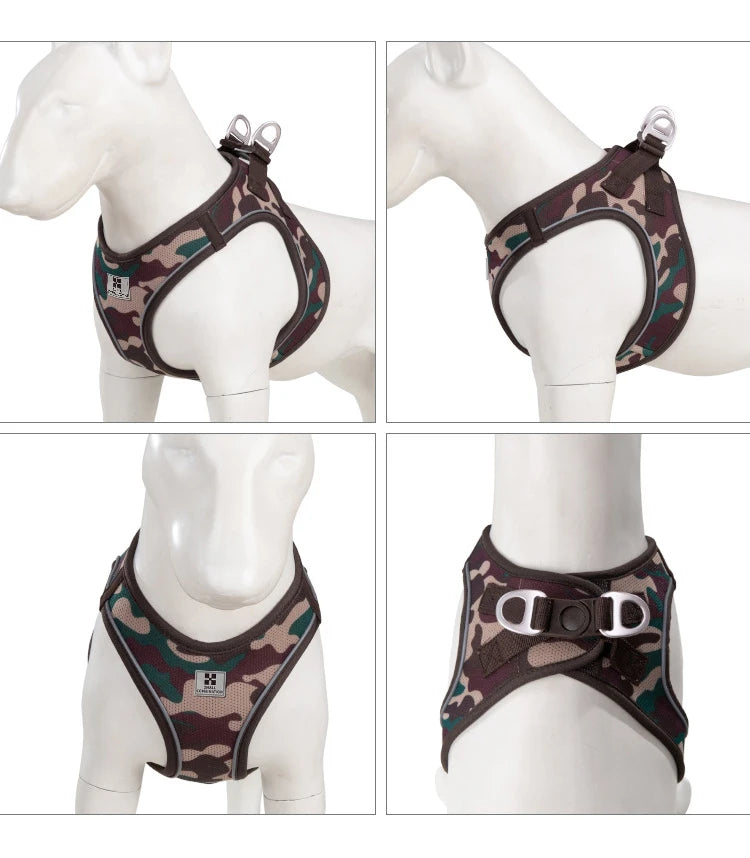 Adjustable Reflective Dog Harness & Leash Set – For Small to Medium Pets