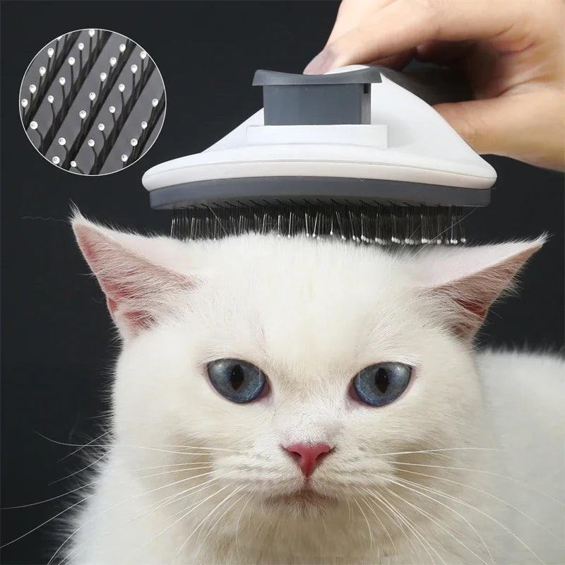 Stainless Steel Pet Hair Removal Brush & Comb – Automatic Grooming Tool