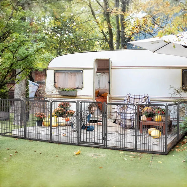 40" Outdoor/Indoor Dog Playpen with Door