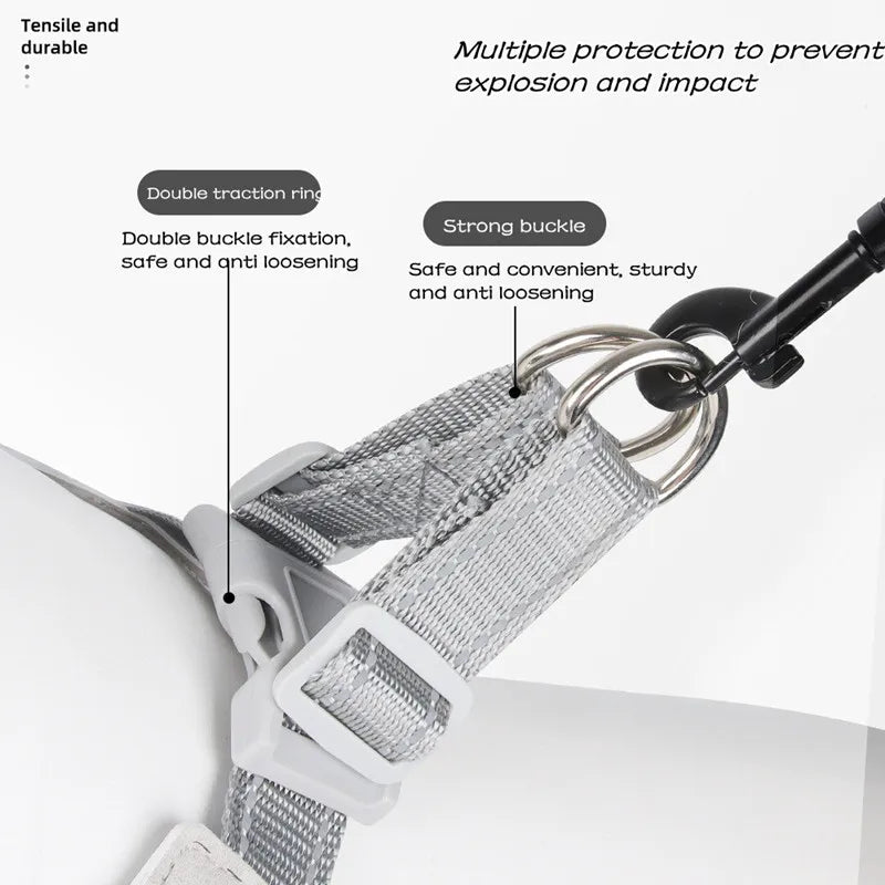 Adjustable Reflective Mesh Dog Harness – For Small & Large Dogs and Cats