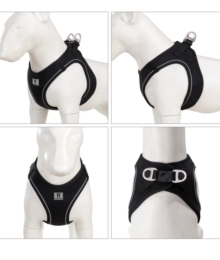 Adjustable Reflective Dog Harness & Leash Set – For Small to Medium Pets