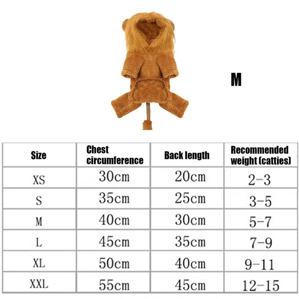 Cute Lion & Tiger Cartoon Hoodie Pet Costume