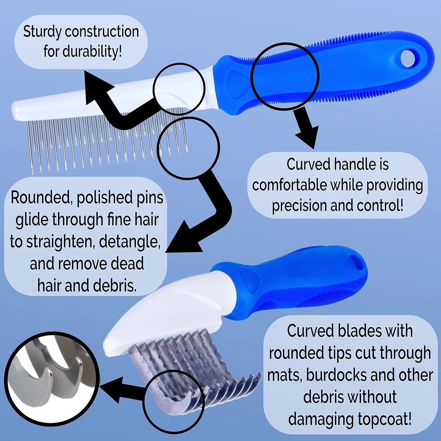 Premium Dog Grooming Brush Set