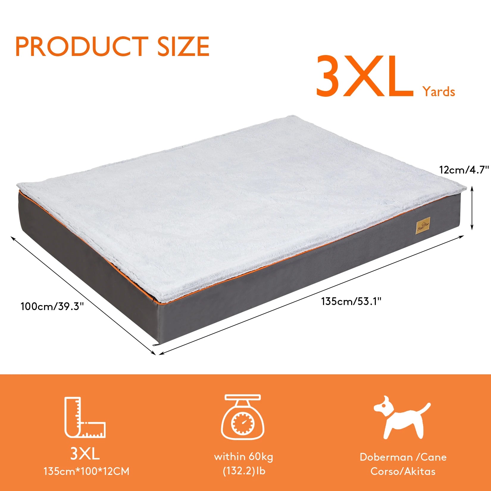Large Orthopedic Foam Dog Bed with Washable Cover