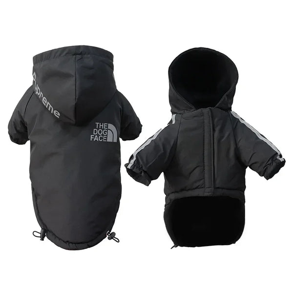 Reflective Waterproof Dog Hoodie with Fleece Lining