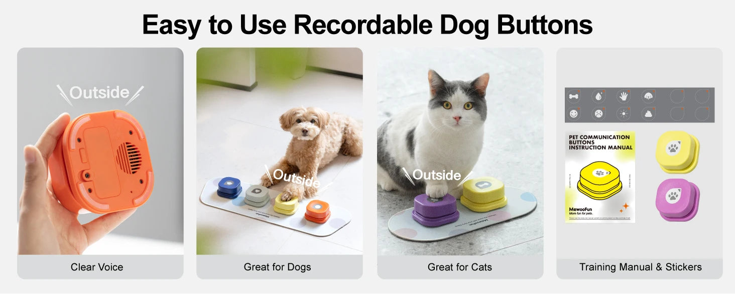 Mewoofun Voice Recording Button Dog Communication & Training Set