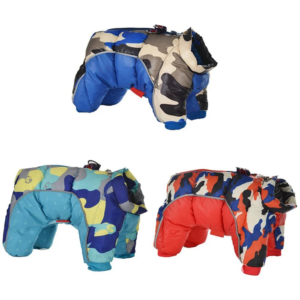 Autumn/Winter Padded Waterproof Dog Coat with Reflective Strips