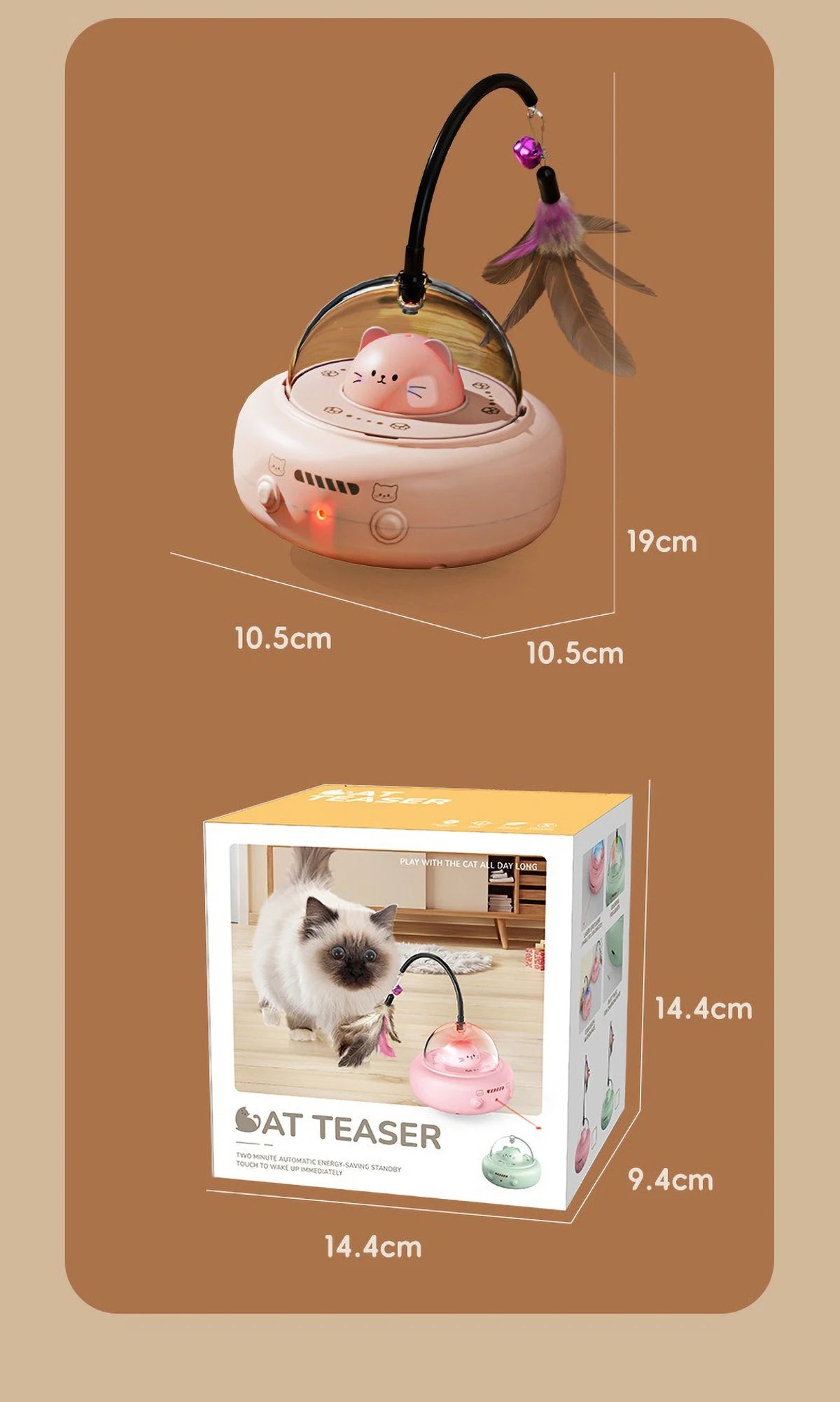 Intelligent Cat Toy Red Dot Laser with RainIntelligent Red Dot Laser Cat Toy with Rainbow Light & USB Chargingow Light Obstacle Avoidance USB Charging Automatic Standby Bionic Cat Teaser