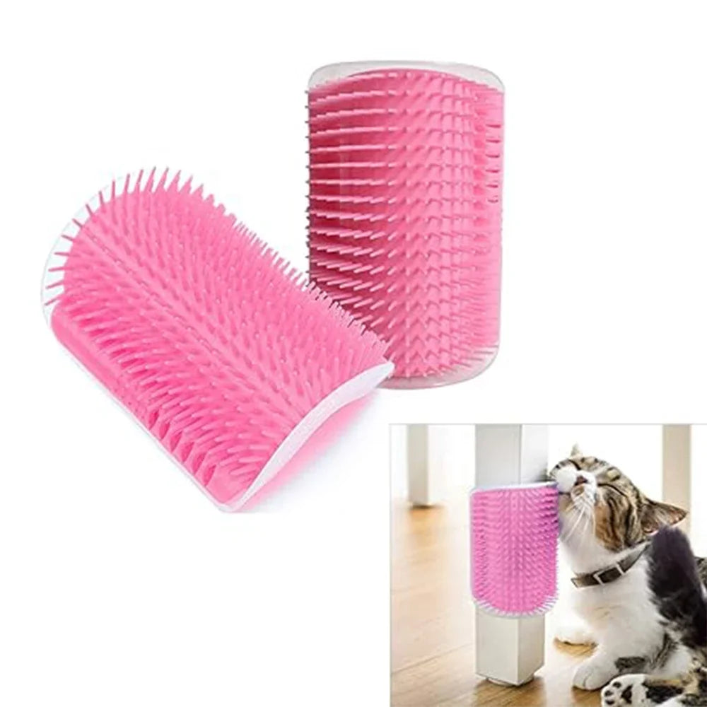 Cat Wall Brush & Scratcher with Catnip Toy