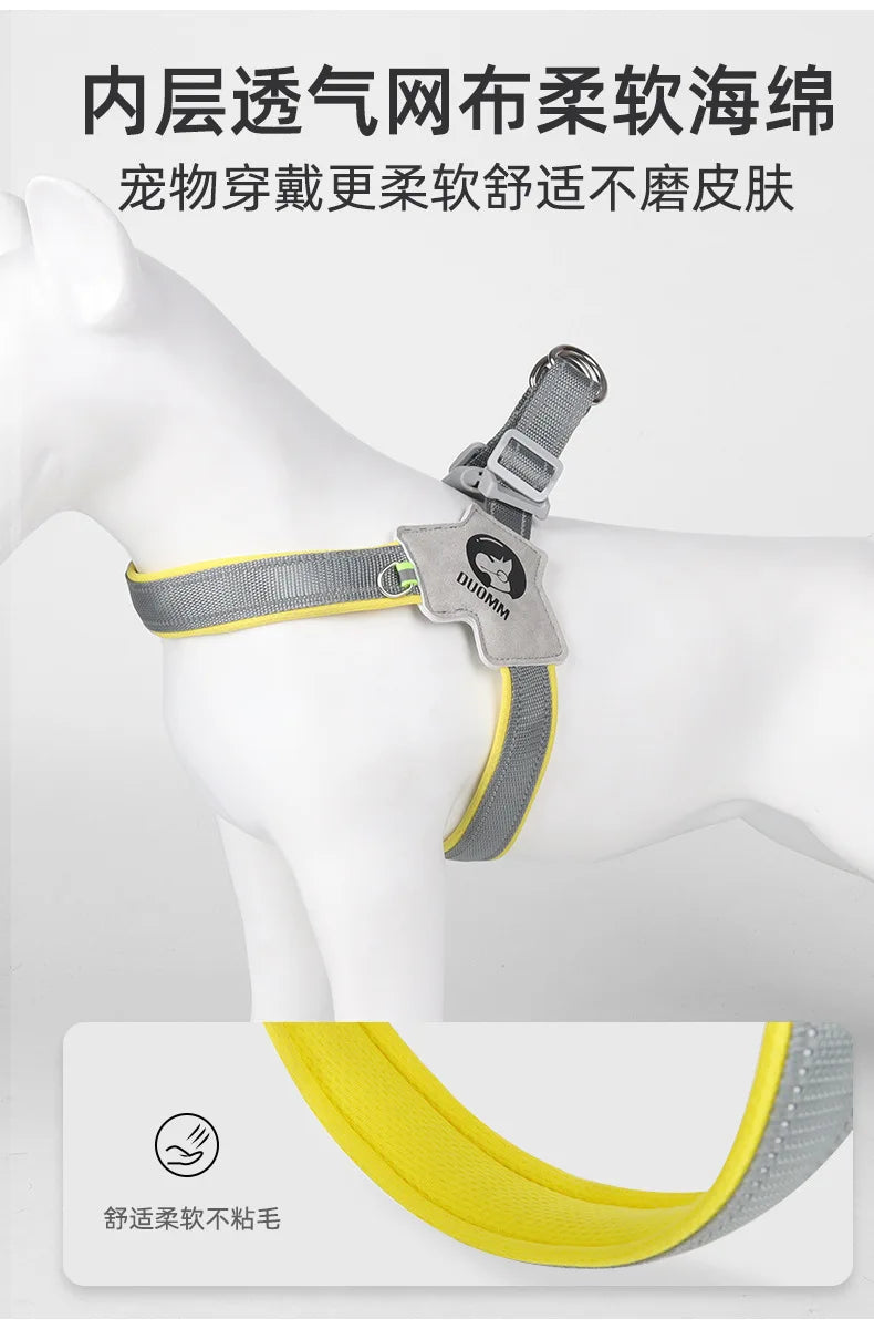 Adjustable Reflective Mesh Dog Harness – For Small & Large Dogs and Cats