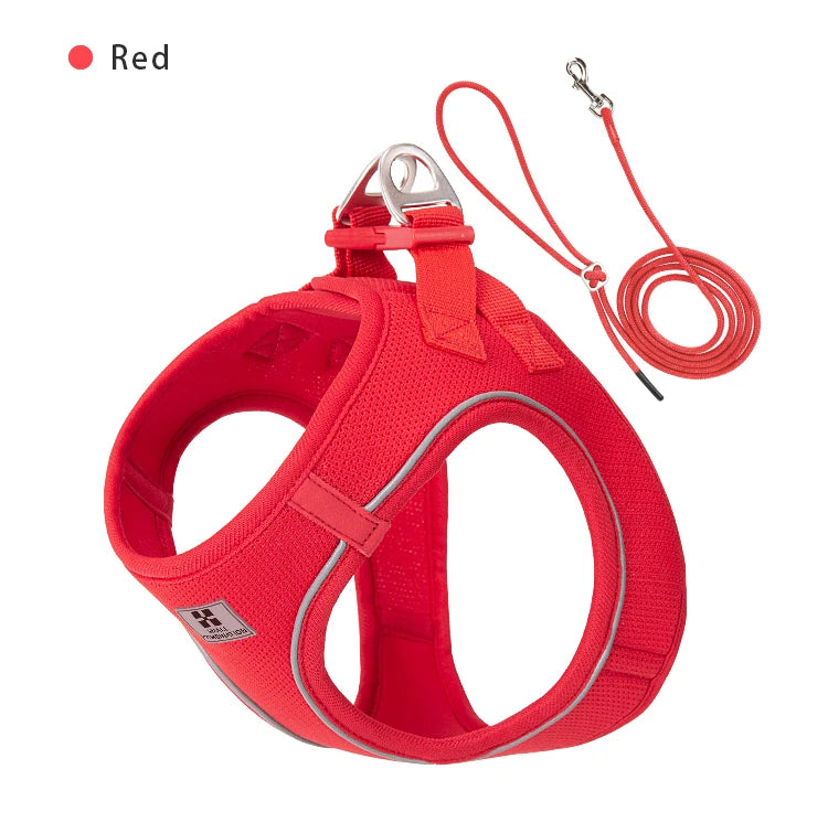 Adjustable Reflective Dog Harness & Leash Set – For Small to Medium Pets