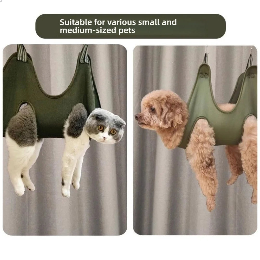 Pet Grooming Restraint Bag – Anti-Scratch Nail Cutting & Bath Hammock
