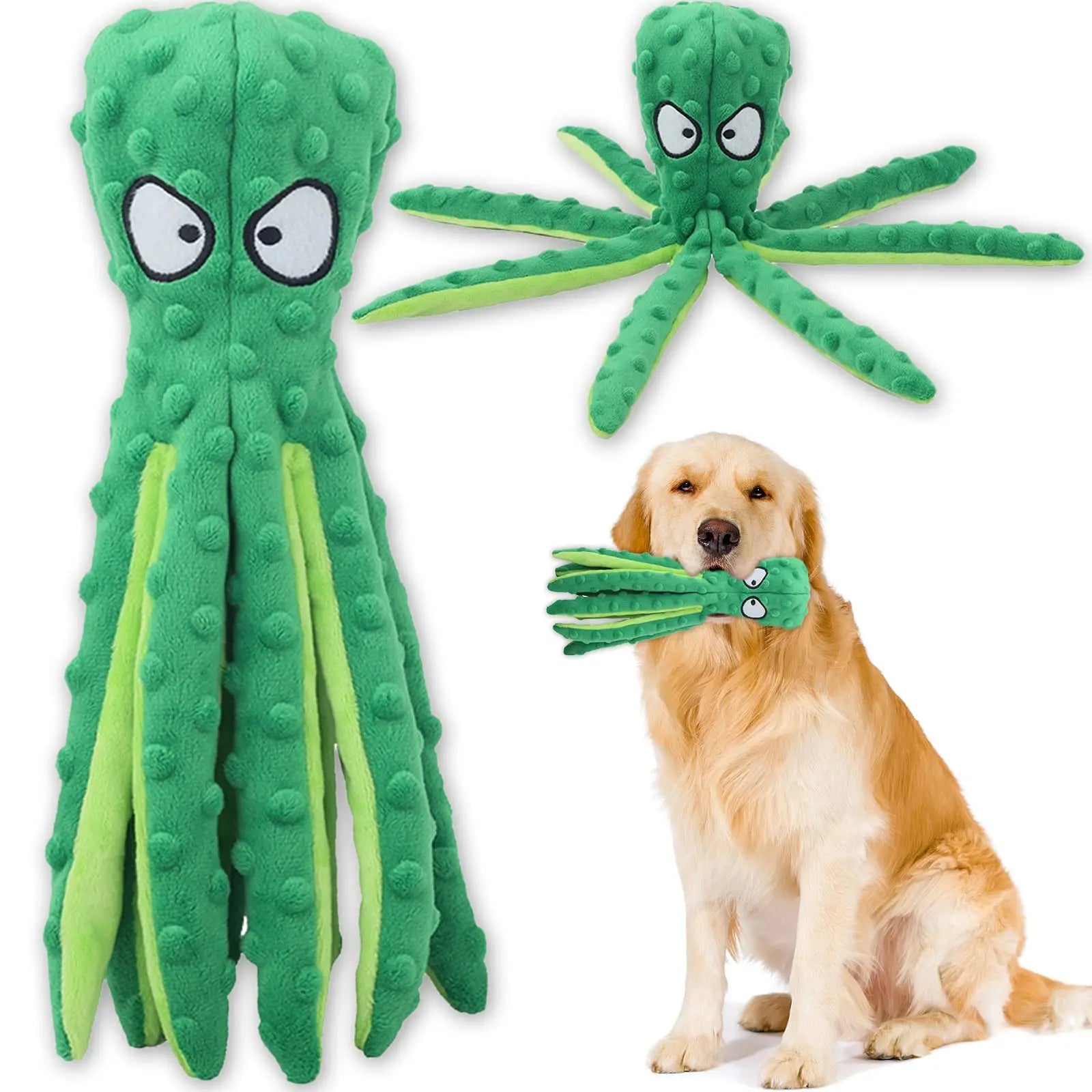 Squeaky Octopus Chew Toy for Medium & Large Dogs