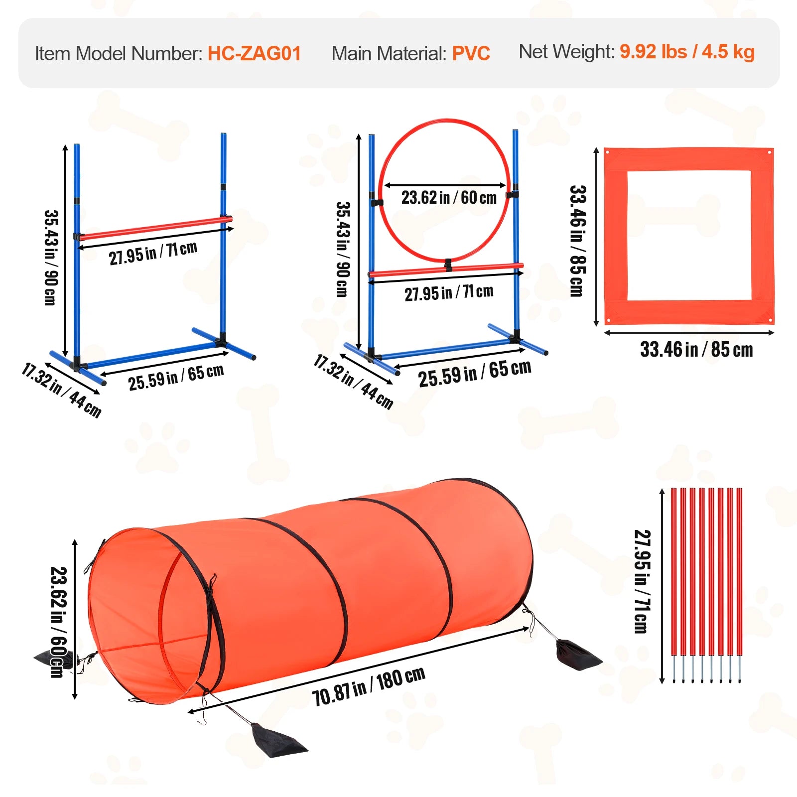 VEVOR Adjustable Dog Agility Hurdle Set