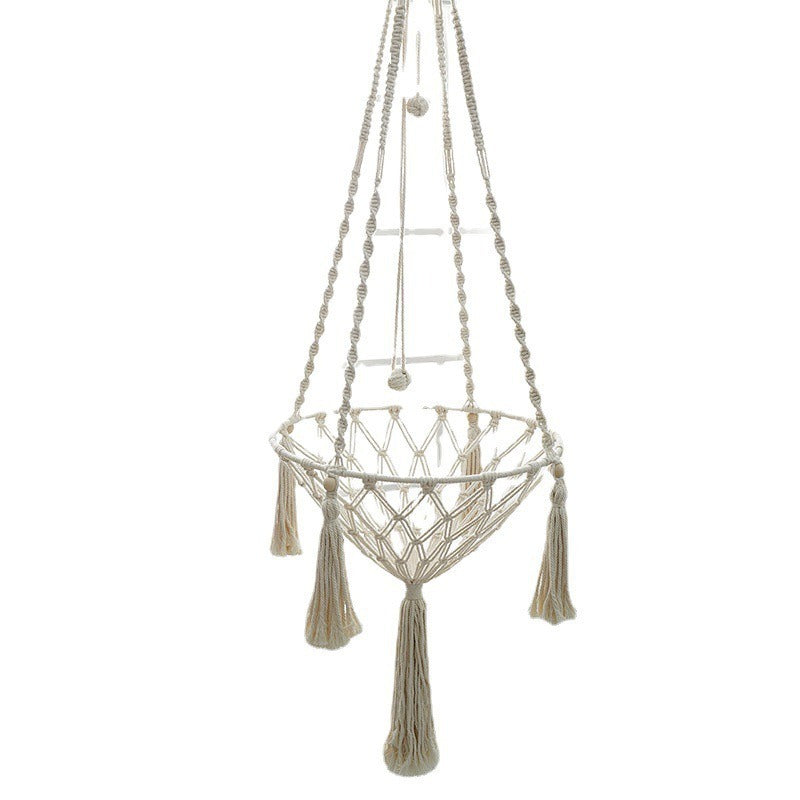 Hand-Woven Cat Hammock – Hanging Cotton Rope Basket for Indoor Pets
