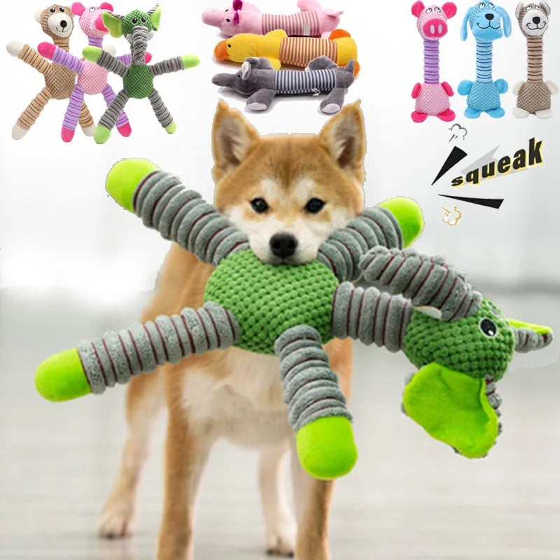 Plush Squeaky Chew Toy – Durable Animal Shape for Large Dogs