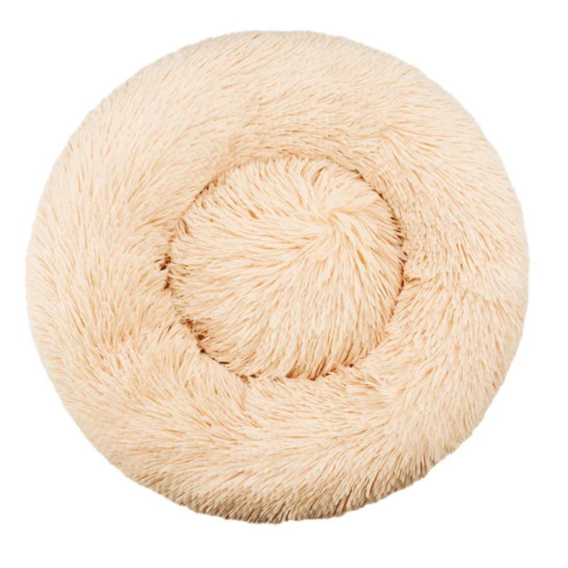Plush Round Dog & Cat Bed – Winter Warm