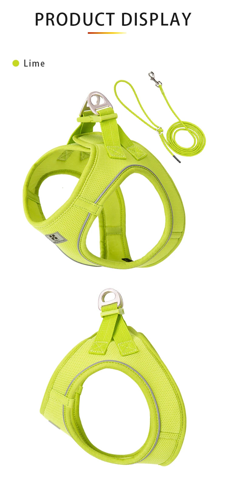 Adjustable Reflective Dog Harness & Leash Set – For Small to Medium Pets