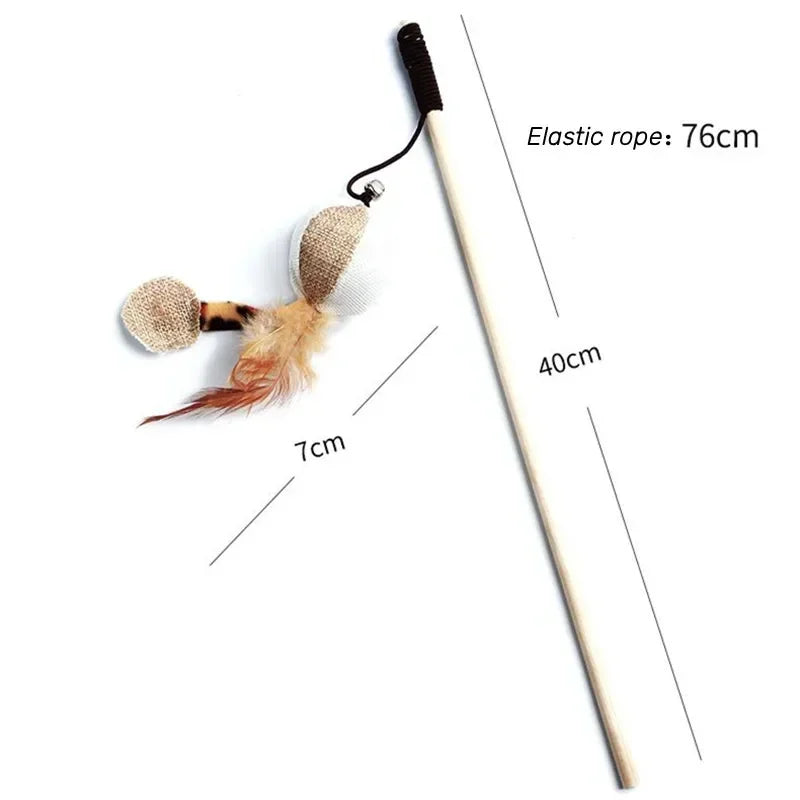 Colorful Feather Cat Teaser Wand