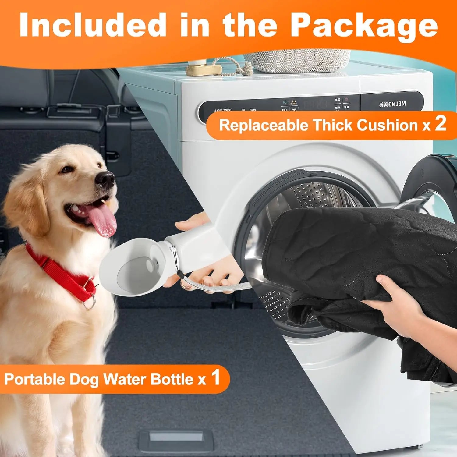 Waterproof Foldable Dog Car Seat – Hammock & Back Seat Protector