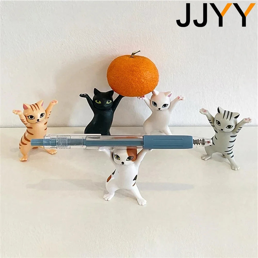 JJYY Cat Statue Pencil Holder Desktop Ornament