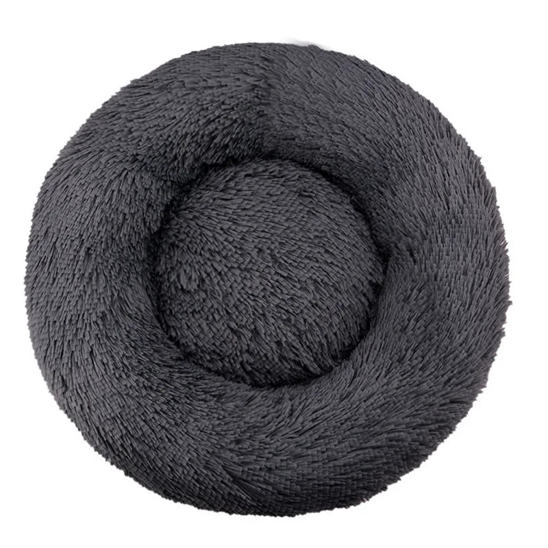 Plush Round Dog & Cat Bed – Winter Warm