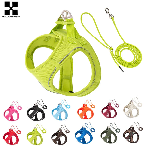 Adjustable Reflective Dog Harness & Leash Set – For Small to Medium Pets