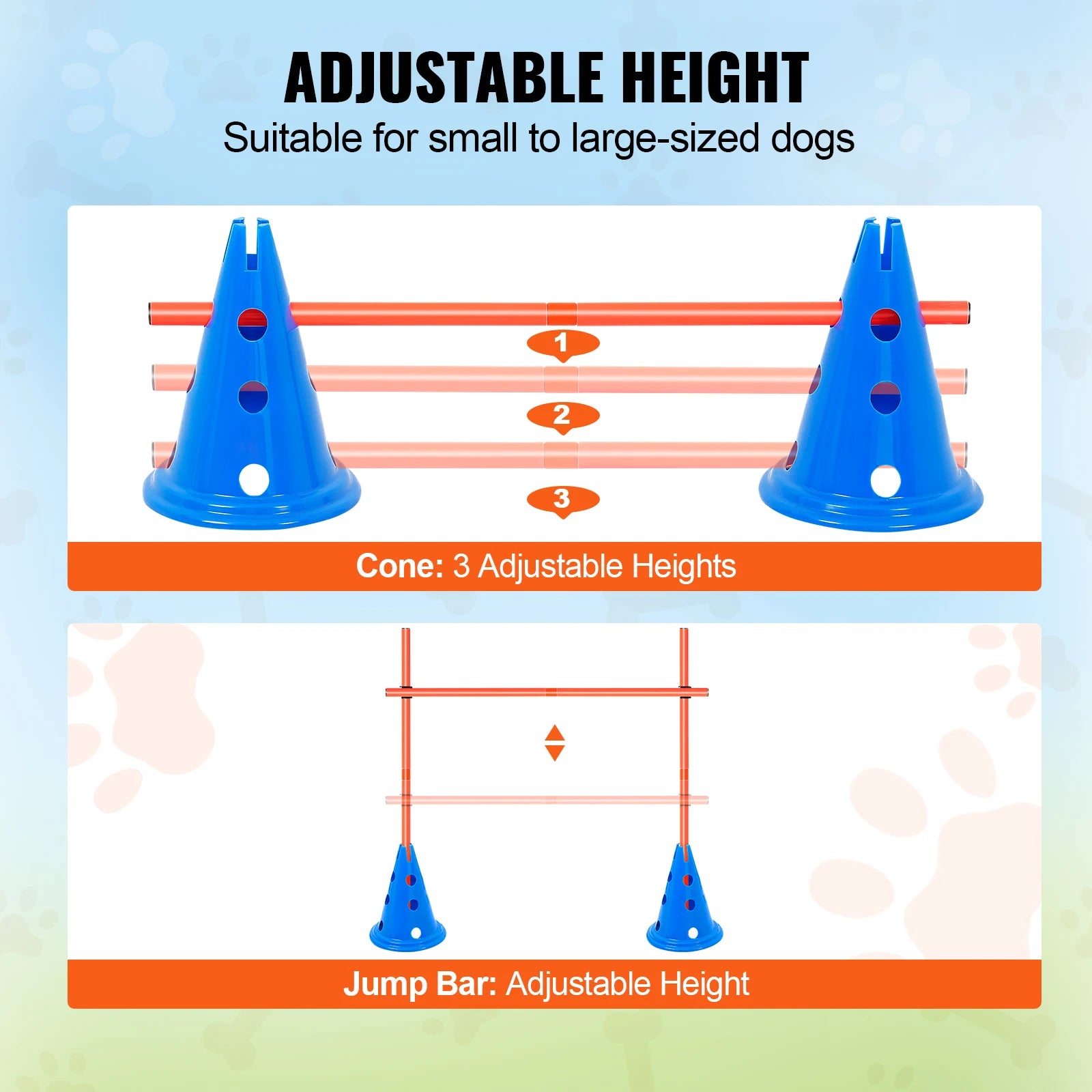 VEVOR Adjustable Dog Agility Hurdle Set