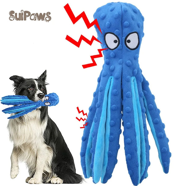 Squeaky Octopus Chew Toy for Medium & Large Dogs