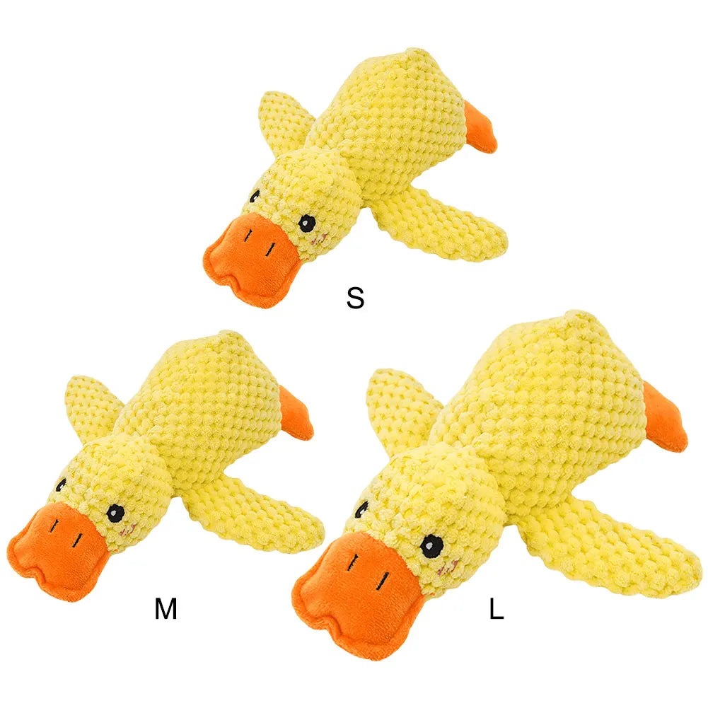 Dog Calming Duck Plush Toy with Quack Sound