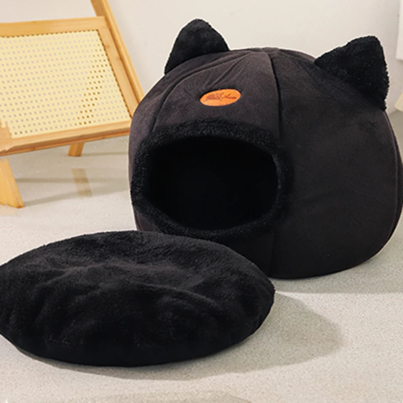 Cozy Winter Deep Sleep Cat & Small Dog Bed
