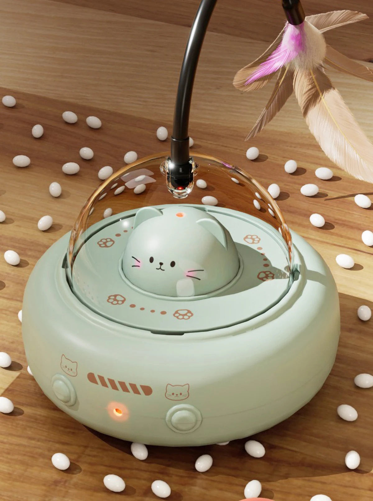 Intelligent Cat Toy Red Dot Laser with RainIntelligent Red Dot Laser Cat Toy with Rainbow Light & USB Chargingow Light Obstacle Avoidance USB Charging Automatic Standby Bionic Cat Teaser