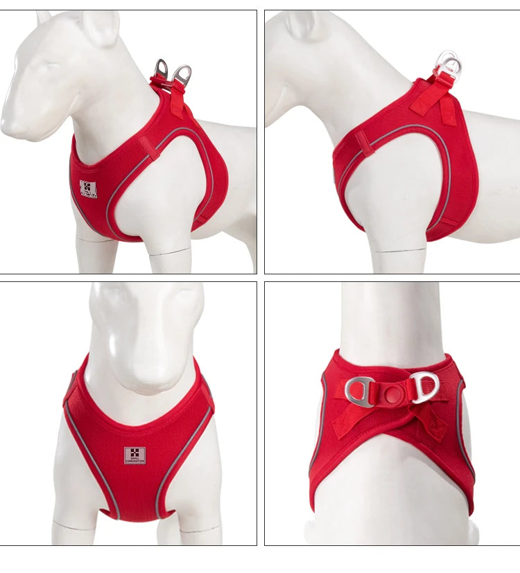 Adjustable Reflective Dog Harness & Leash Set – For Small to Medium Pets