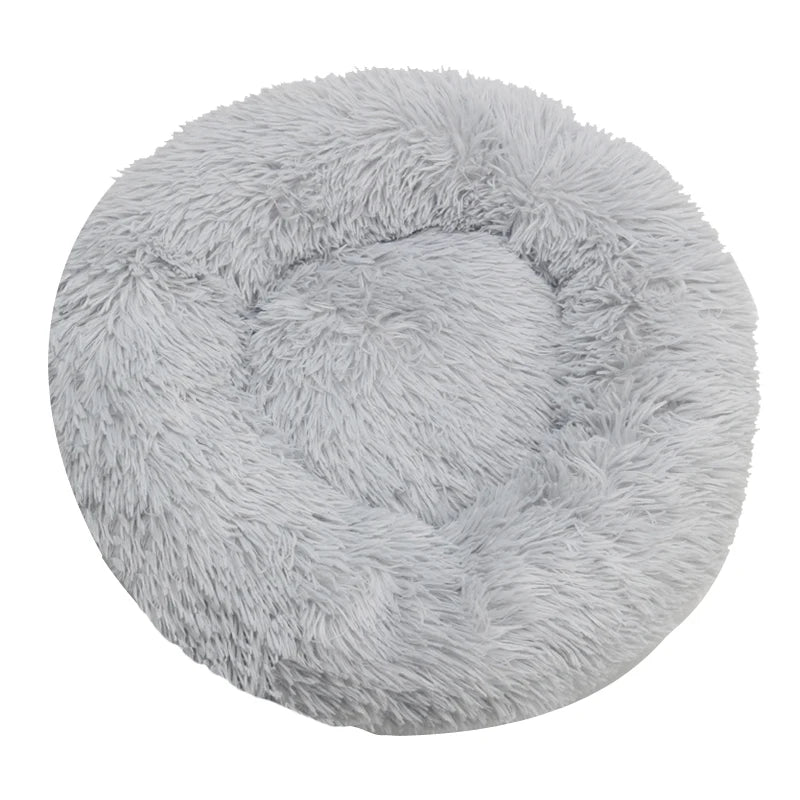 Plush Round Dog & Cat Bed – Winter Warm
