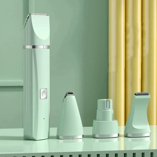 4-in-1 Cordless Dog Clippers – Type-C Rechargeable Low Noise Pet Grooming Kit