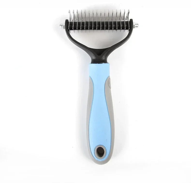 Double-Sided Pet Fur Knot Cutter & Shedding Tool