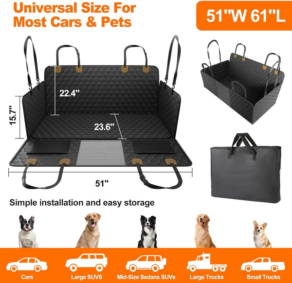 Waterproof Foldable Dog Car Seat – Hammock & Back Seat Protector