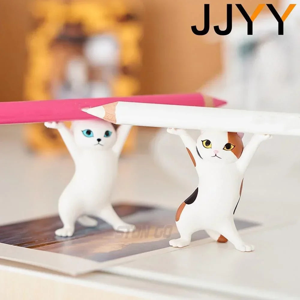 JJYY Cat Statue Pencil Holder Desktop Ornament