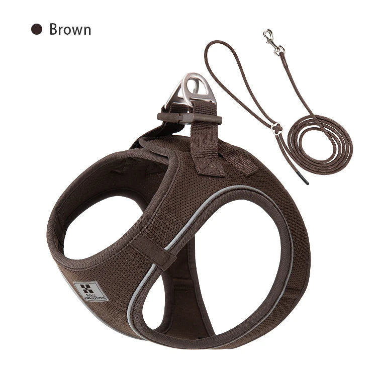 Adjustable Reflective Dog Harness & Leash Set – For Small to Medium Pets