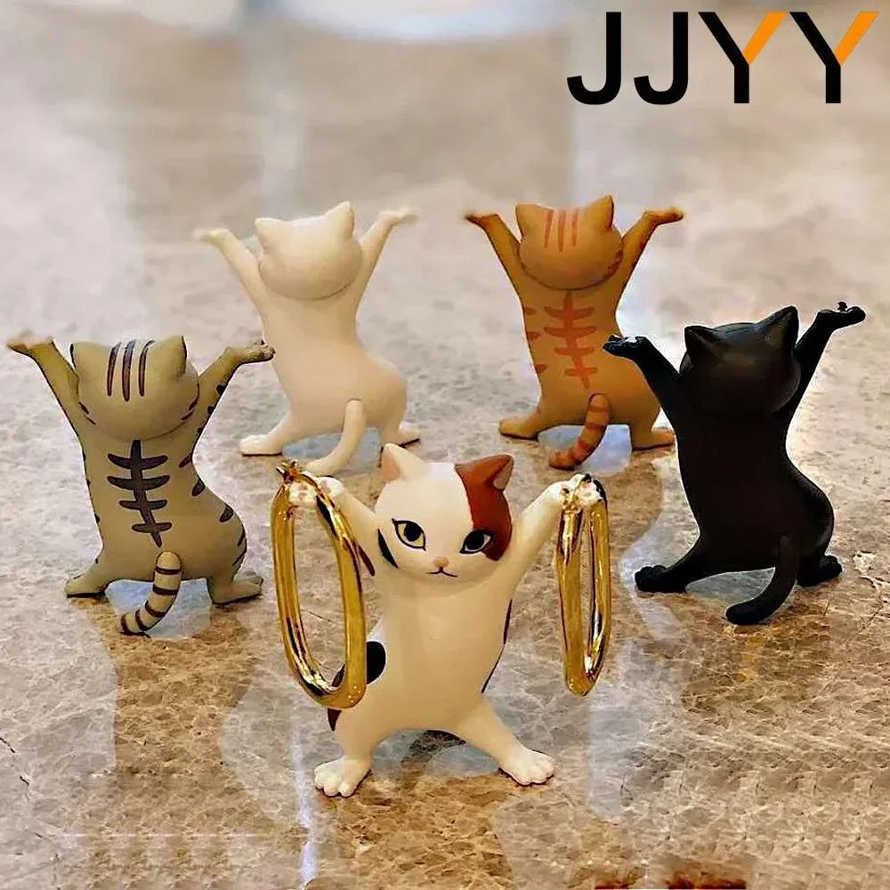 JJYY Cat Statue Pencil Holder Desktop Ornament