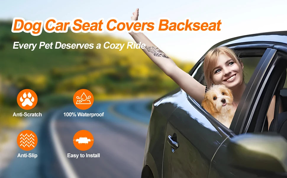 Waterproof Foldable Dog Car Seat – Hammock & Back Seat Protector