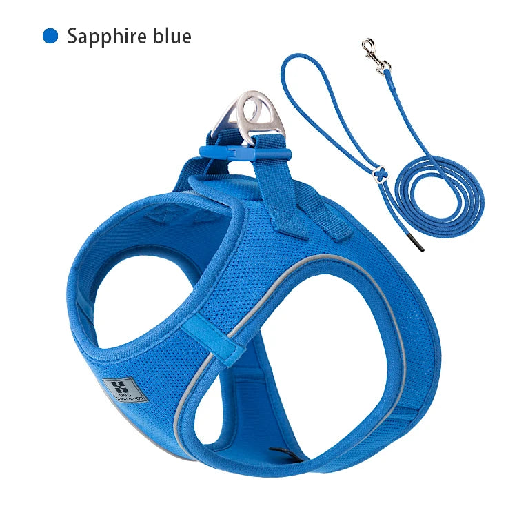 Adjustable Reflective Dog Harness & Leash Set – For Small to Medium Pets