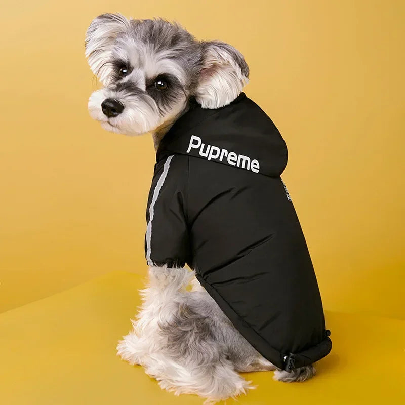 Reflective Waterproof Dog Hoodie with Fleece Lining