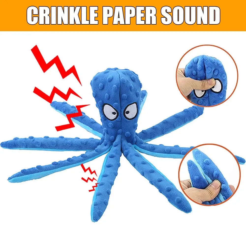 Squeaky Octopus Chew Toy for Medium & Large Dogs