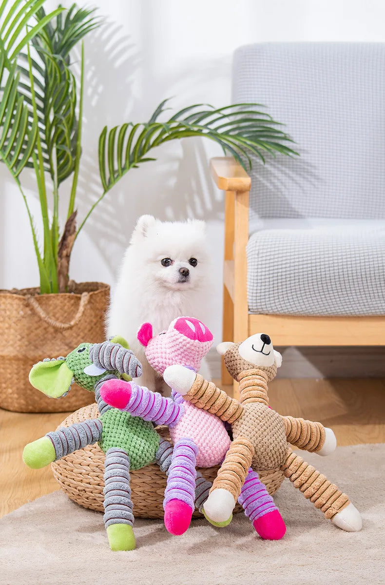 Plush Squeaky Chew Toy – Durable Animal Shape for Large Dogs