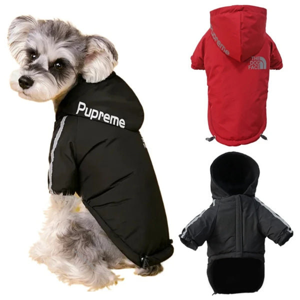 Reflective Waterproof Dog Hoodie with Fleece Lining