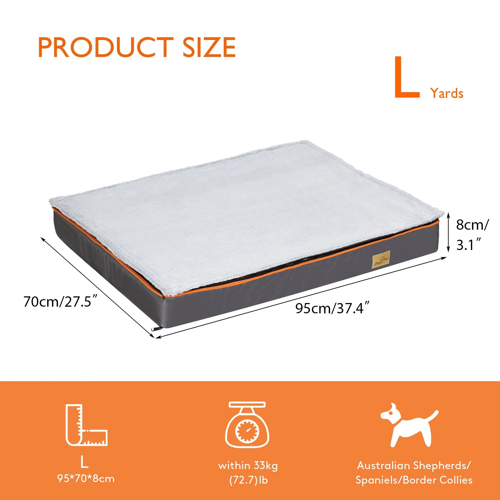 Large Orthopedic Foam Dog Bed with Washable Cover