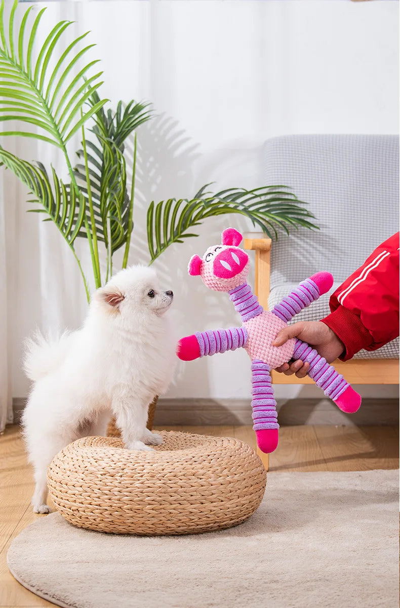 Plush Squeaky Chew Toy – Durable Animal Shape for Large Dogs