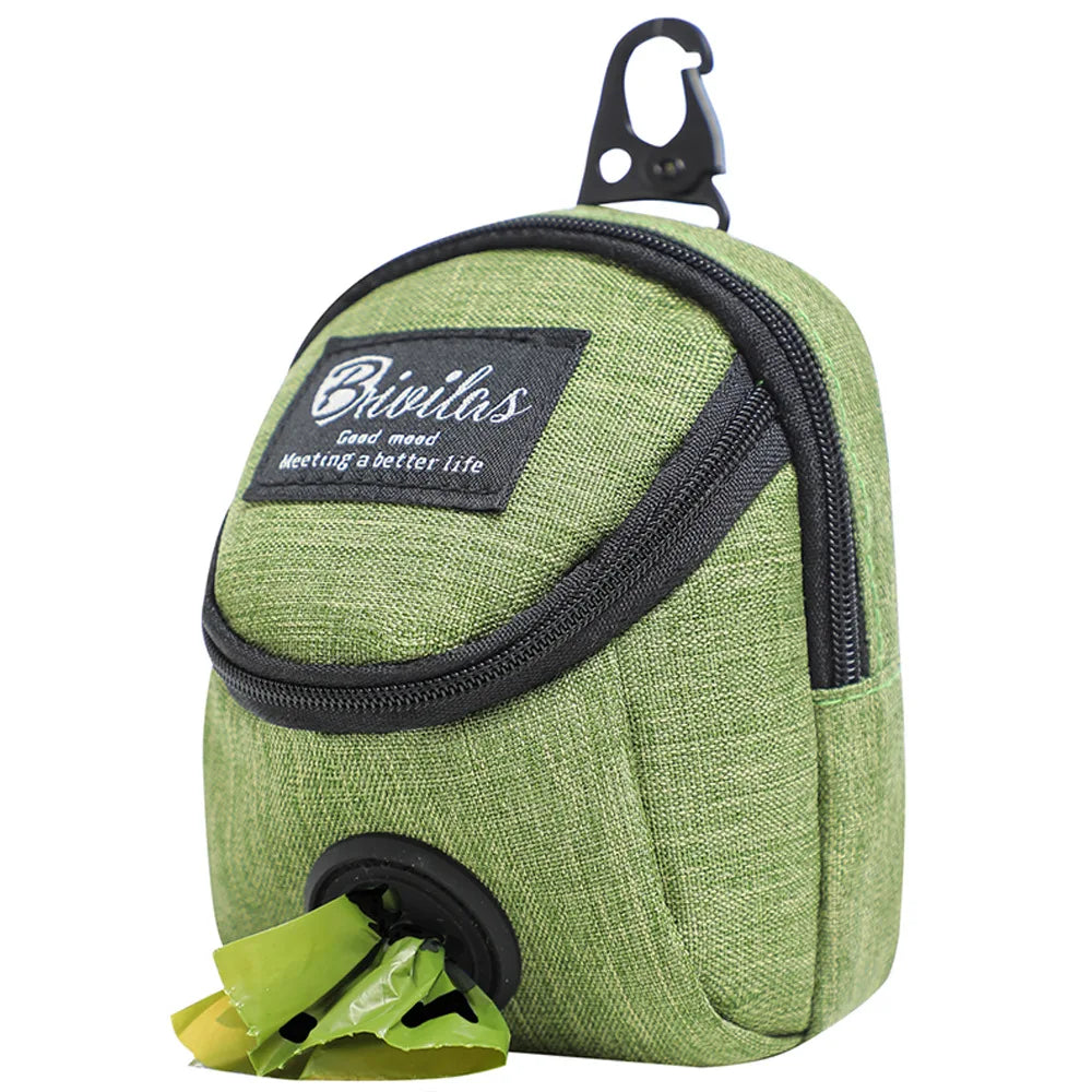 Portable Dog Training Treat Pouch with Poop Bag Dispenser